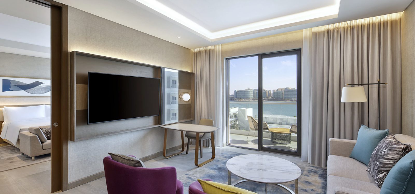 Hilton Abu Dhabi Yas Island-One Bedroom Suite Living-WEB